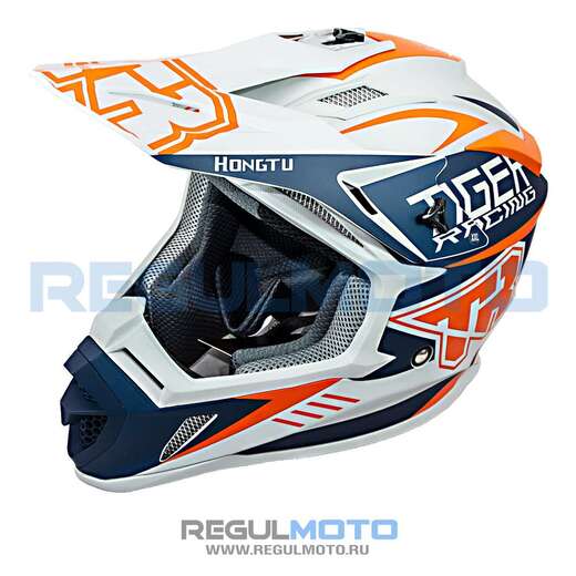 Шлем Kioshi TR кроссовый (H637) (Белый/ черный/ оранжевый, L, 111777-2) pitbikemarket.ru