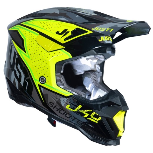 Шлем кроссовый JUST1 J40 SHOOTER (Hi-Vis зеленый глянцевый, M,  1560035-880-7126) pitbikemarket.ru