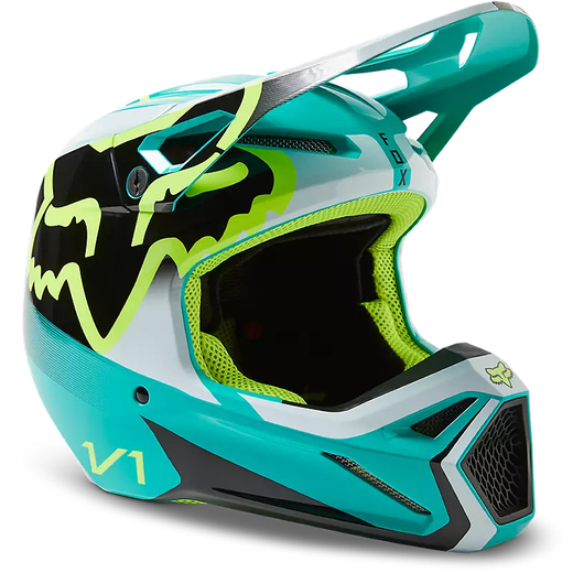 Мотошлем Fox V1 Leed Helmet (Teal, L, 2023 (29657-176-L)) pitbikemarket.ru