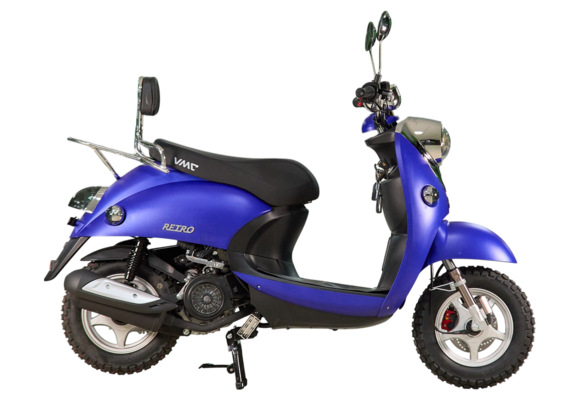 Скутер VENTO RETRO 49cc (150) сигнализация (99кг/100кг) (Синий Матовый) pitbikemarket.ru